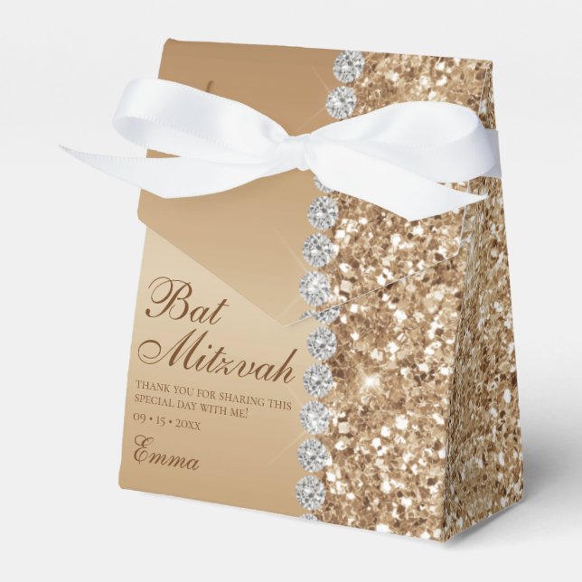 Ballotins Bain de Mitzvah à paillettes dorées (Verso)
