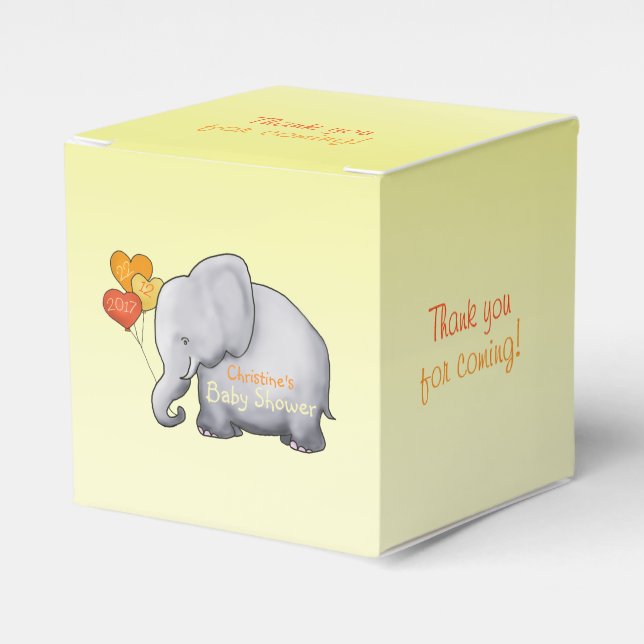 Ballotins Ballons Coeur mignon Eléphant Baby shower neutre (Verso)