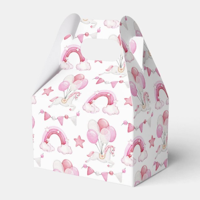 Ballotins Ballons de cheval mignon Rainbow Baby Girl Aquarel (Verso)