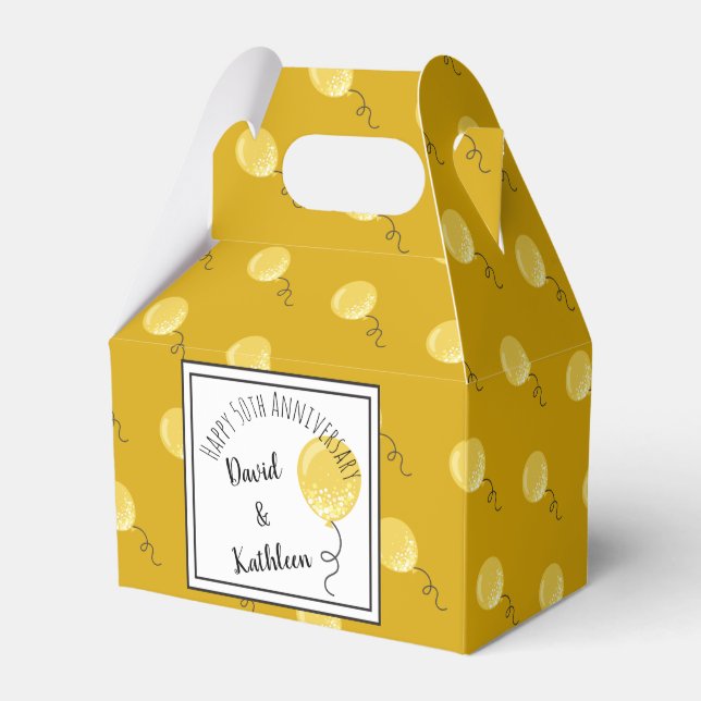 Ballotins Ballons d'or 50e anniversaire de fête Favor Box (Verso)