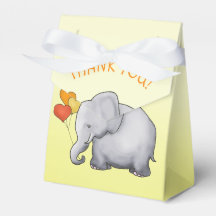 Ballons du coeur jaune Baby shower neutre éléphant