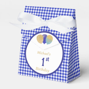 Ballotins Ballons en Paillettes à Carreaux Bleus Personnalis