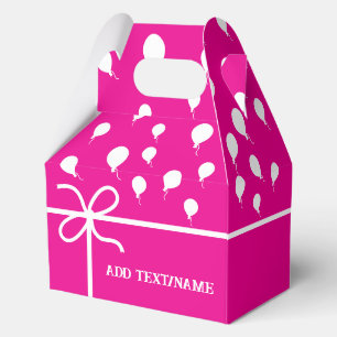 Ballotins Ballons Et Rubans De Partie Rose Chaud Sur Mesure