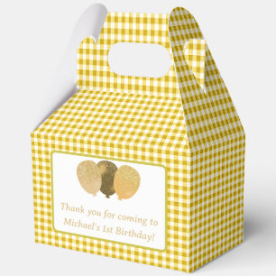 Ballotins Ballons Gingham Jaune Anniversaire Photo Personnal