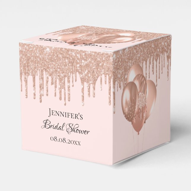 Ballotins Ballons pailletés rose gold pour Baby Shower (Verso)