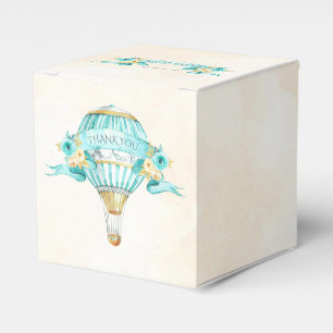 Ballotins Balloon à air chaud Turquoise Or Jaune Roses