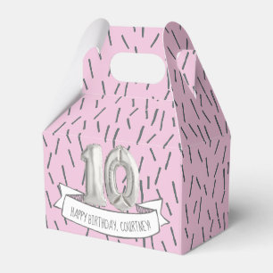 Ballotins Balloon rose et gris Filles 10e anniversaire