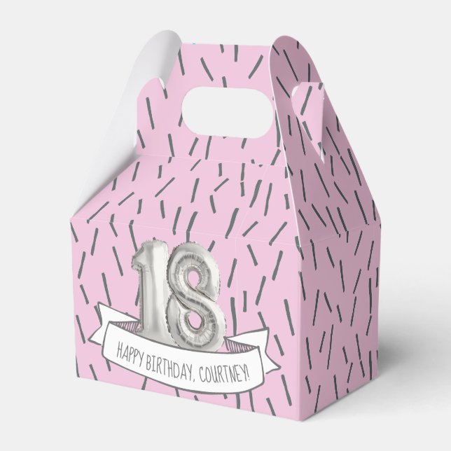 Ballotins Balloon rose et gris Filles 18e anniversaire (Verso)
