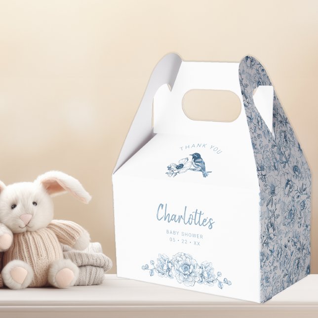 Ballotins Ballotin Baby shower Chinoiserie - Blue Floral Bi (Dusty Blue Favor Box)