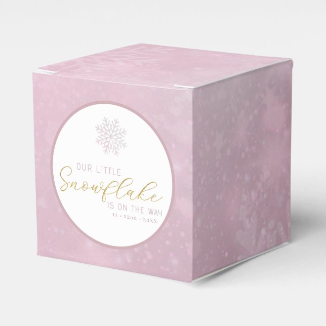 Ballotins Ballotin Baby shower de Flocon de neige rose (Verso)