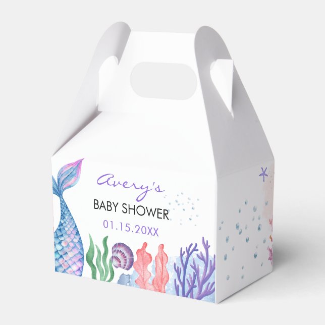 Ballotins Ballotin Baby shower de sirène aquarelle (Verso)
