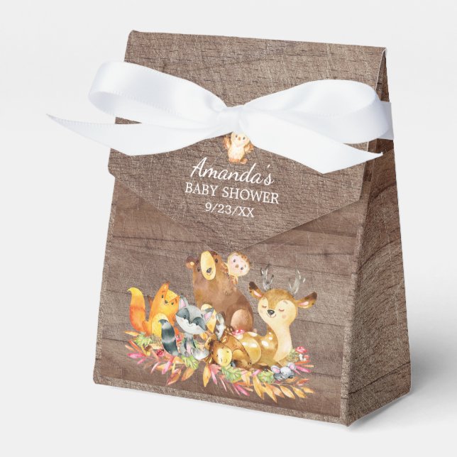 Ballotins Ballotin Baby shower des animaux de bois (Verso)