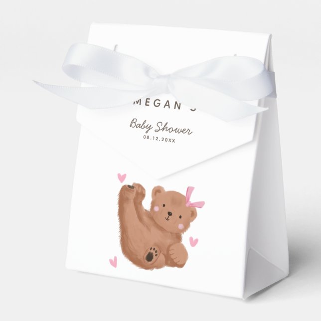Ballotins Ballotin Baby shower fille ours mignonne (Verso)