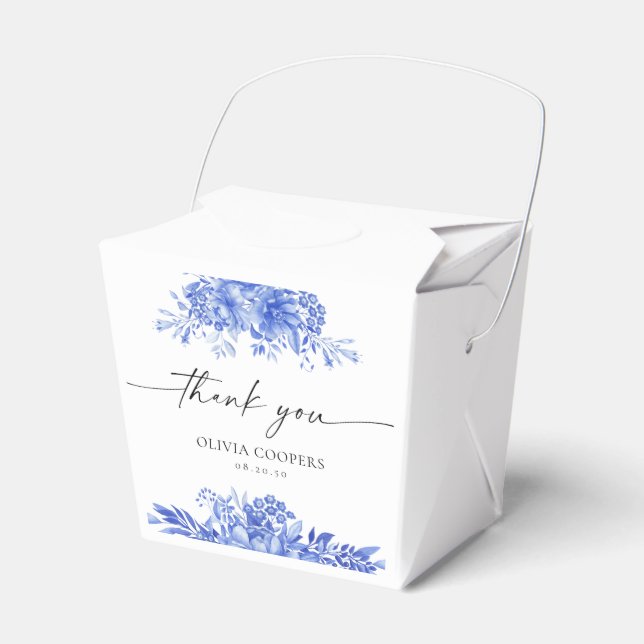 Ballotins Ballotin Baby shower Floral Porcelaine Bleue (Verso)