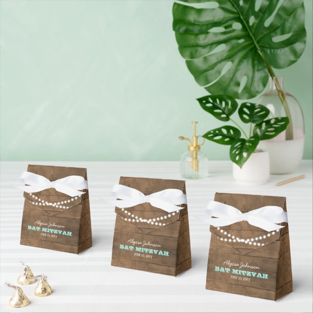 Ballotins Ballotin Bat mitzvah Turquoise de Barnwood Lights (Multiple)