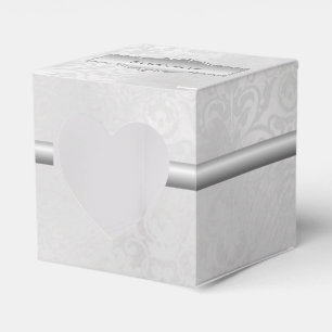 Ballotins Ballotin cardiaque en argent blanc personnalisé