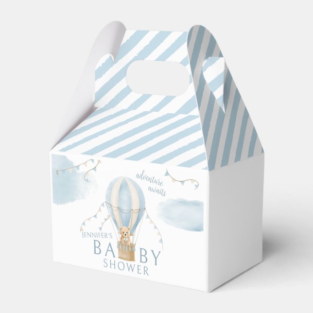 Ballotins Ballotin de baby shower à montgolfière Teddy bear (Verso)