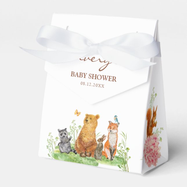 Ballotins Ballotin de Baby shower d'animaux de forêt d'aquar (Verso)