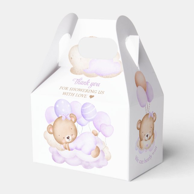 Ballotins Ballotin de Baby shower de fille de l'ours de lava (Arrière)