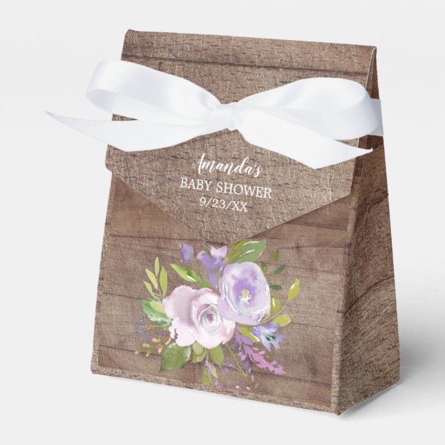 Ballotins Ballotin de Baby shower de fleurs de lavande rusti (Verso)