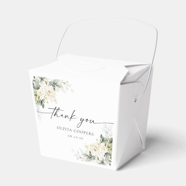 Ballotins Ballotin de Baby shower Floral Roses Blanches (Verso)