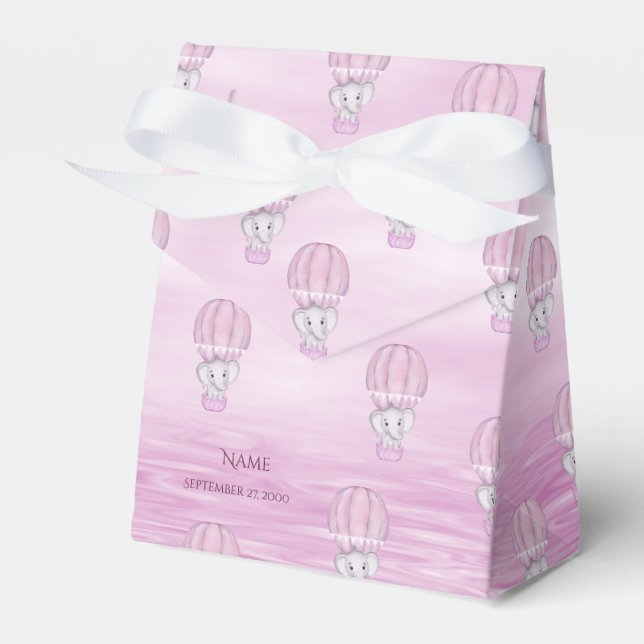 Ballotins Ballotin de ballon à air chaud rose Elephant (Verso)