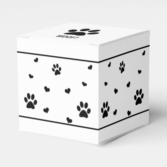 Ballotins Ballotin de chien noir et blanc Empreinte de patte (Verso)