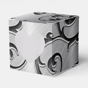 Ballotins Ballotin de coeur Motif de boules d'argent et de n