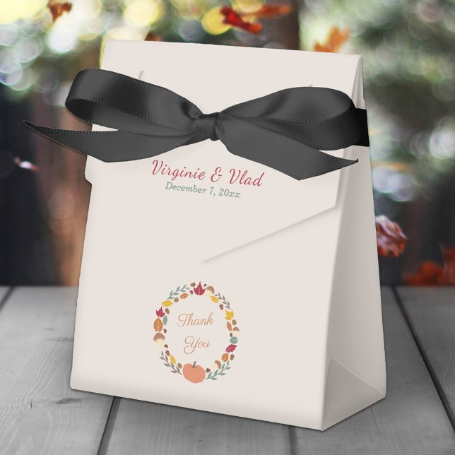 Ballotins Ballotin de couronne et de Mariage de automne (Wreath & Fall Wedding Favor Box)