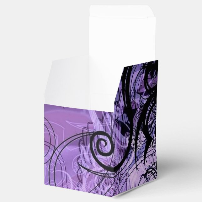 Ballotins Ballotin de cube Motif violet et noir (Ouvert)