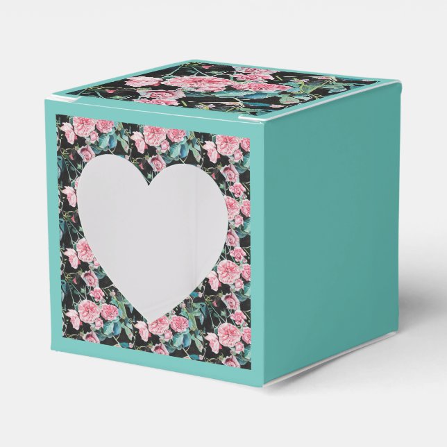 Ballotins Ballotin de pâtisserie Pink Aqua Rose Floral Tea P (Verso)