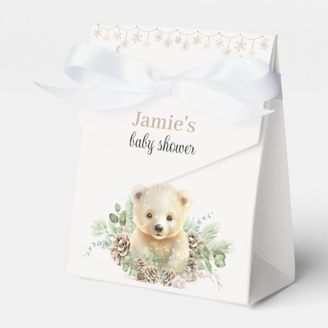 Ballotins Ballotin du Baby shower d'hiver de l'ours polaire (Verso)
