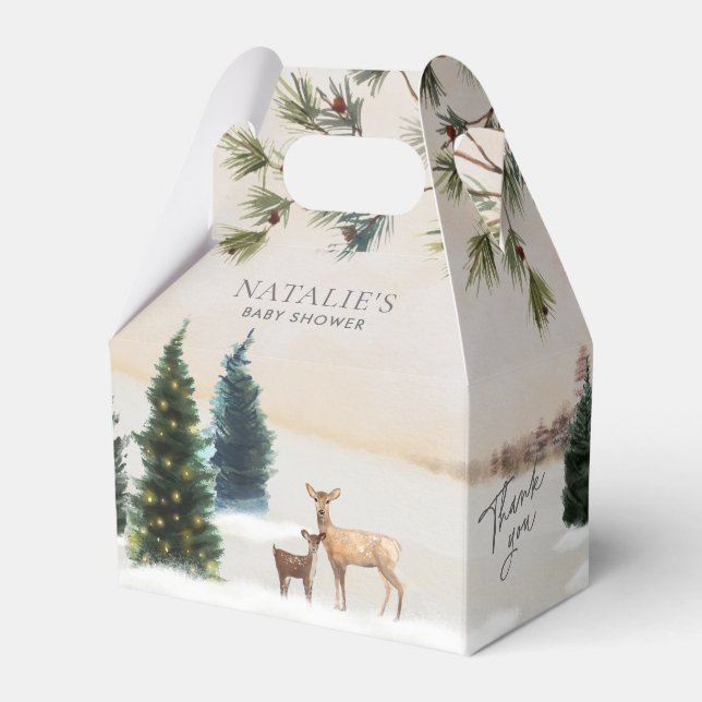 Ballotins Ballotin du Baby shower Woodland d'hiver (Verso)