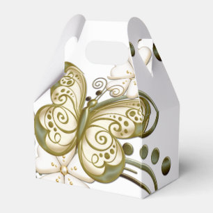 Ballotins Ballotin floral de papillons d'or