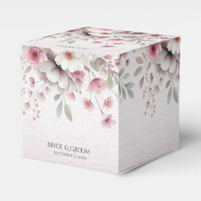Ballotins Ballotin floral rose blanc moderne (Verso)