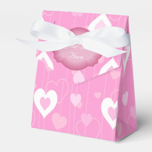 Ballotins Ballotin Motif aux Coeurs rose et blanc (Verso)