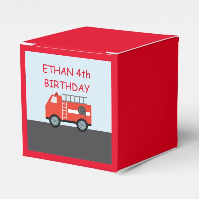 Ballotins Ballotin papier Firetruck personnalisé (Verso)