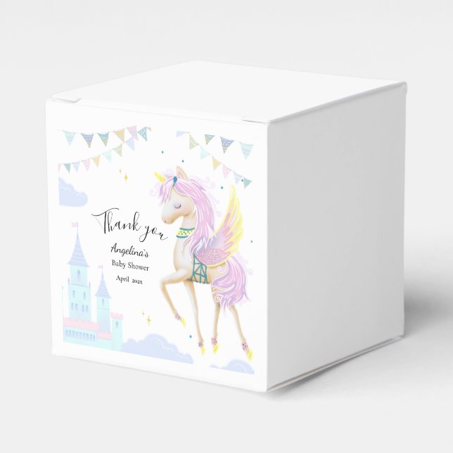 Ballotins Ballotin pour un baby shower avec licorne. (Verso)