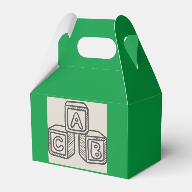 Ballotins Ballotin, vert avec Baby shower de blocs Alphabet (Verso)