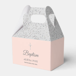 Ballotins Baptême Christening Pailleté Dust Blush Rose