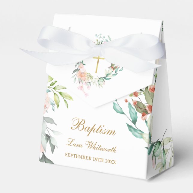 Ballotins Baptême Couronne de roses florales (Verso)