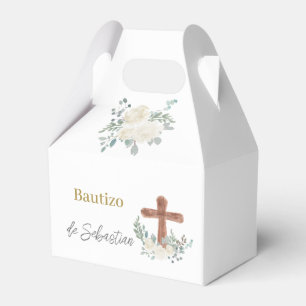 Ballotins Baptême floral blanc
