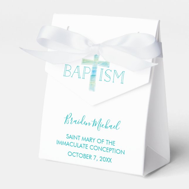 Ballotins Baptême Party Favor Box - Le baptême du garçon fav (Verso)