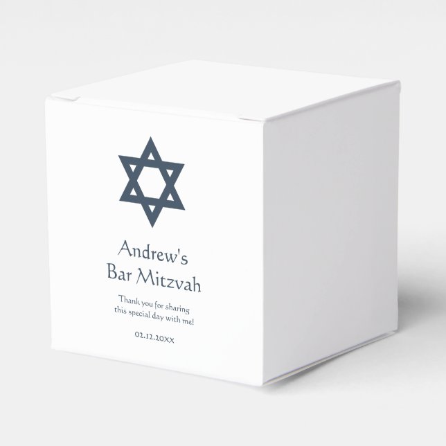 Ballotins Barre bleu foncé Mitzvah Personnalisé (Verso)