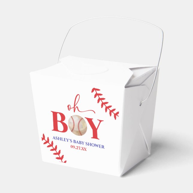 Ballotins Baseball Oh Garçon Baby shower blanc Brown (Verso)