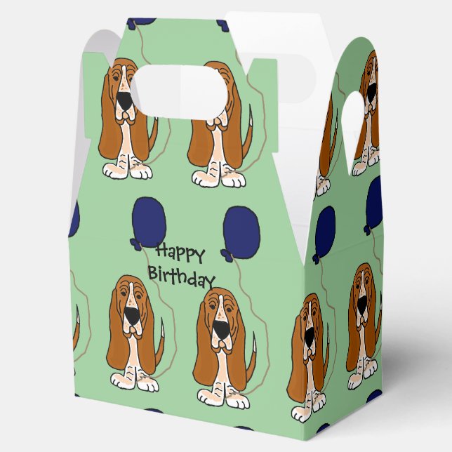 Ballotins Basset Hound avec Balloon boîte cadeau d'anniversa (Ouvert)