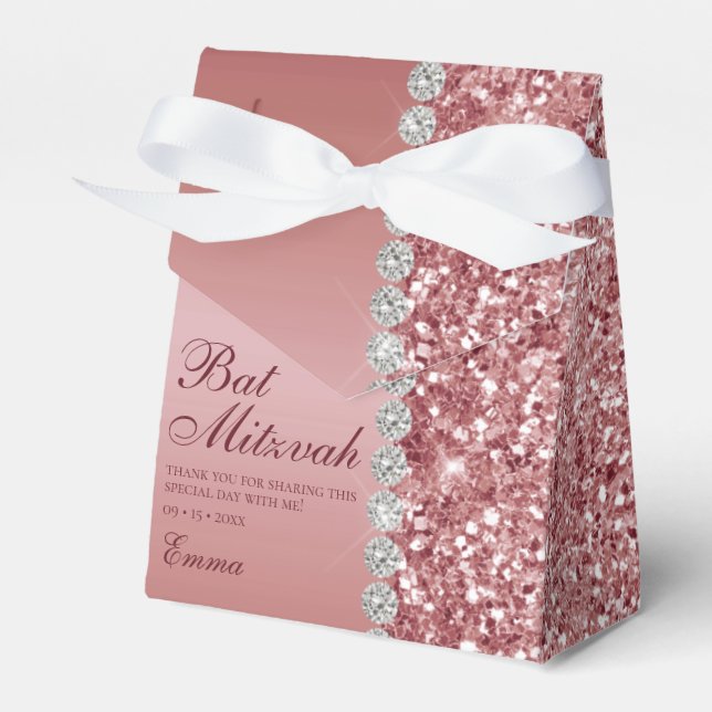 Ballotins Bat mitzvah de Parties scintillant rose Gold (Verso)