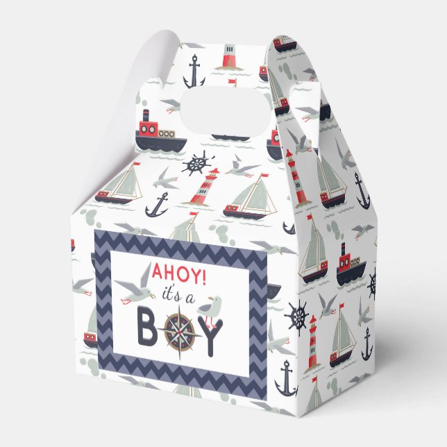 Ballotins Bateaux nautiques Ahoy Baby Boy Shoy Party (Arrière)