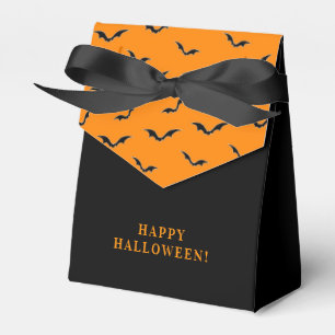 Ballotins Bats volants minimalistes noirs et orange Hallowee