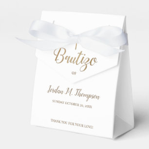 Ballotins Bautizo Croix d'or blanche personnalisée Baptême e